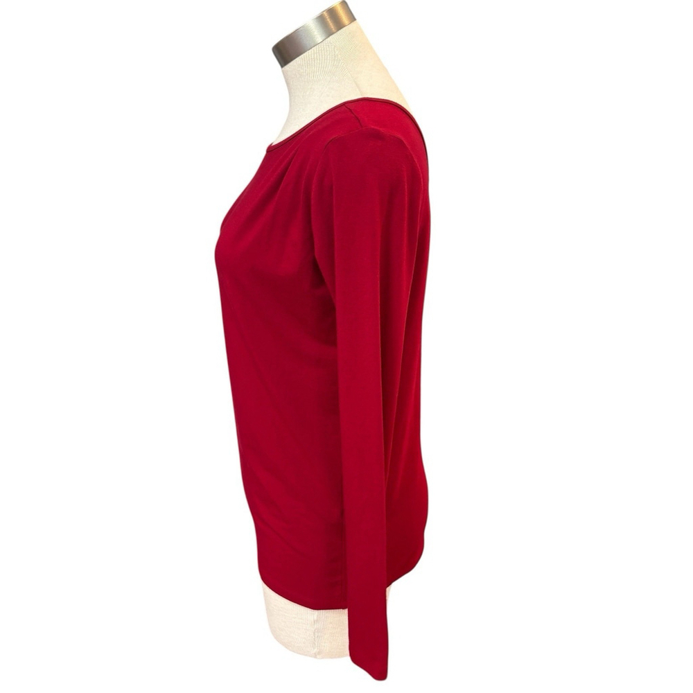 NWT MIIK Womens Top Long Sleeve Scoop Neck Back V Canada Red Sz. S - Picture 4 of 7